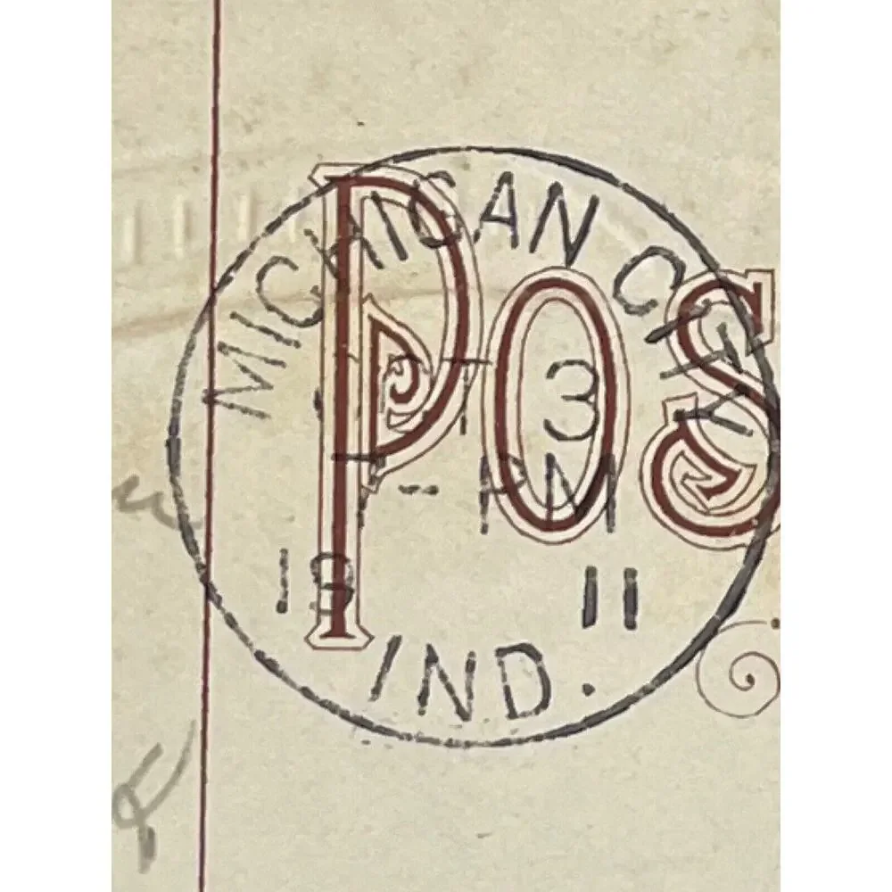 Antique 1911 Ephemera Postcard Birthday Wishes Roses Embossed Posted Used See